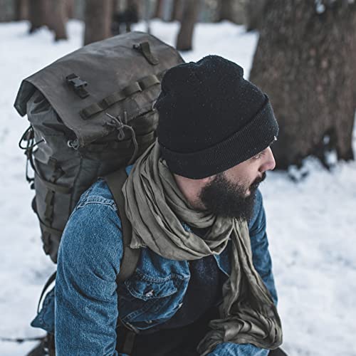 Cuffed Knit Beanie for Men & Women - Winter Skull Cap - Red