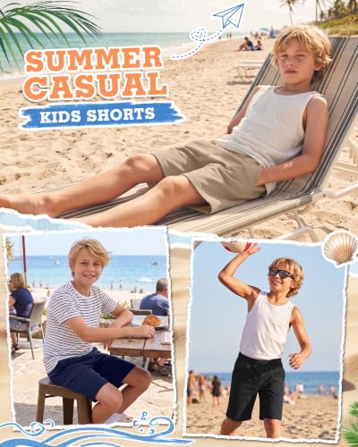 Boys Athletic Shorts - 3 Pack with Pockets for Active Play