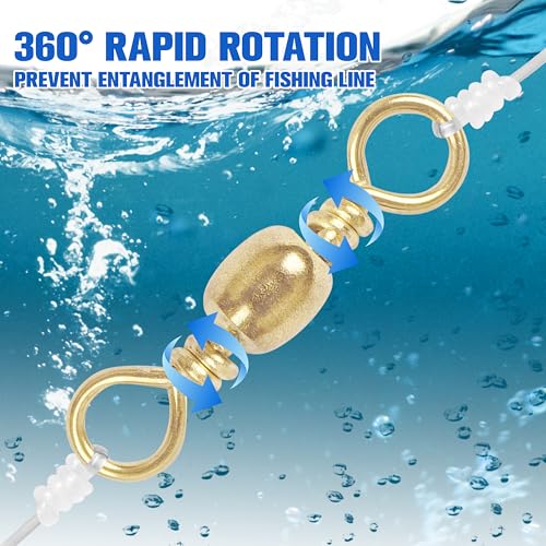 Fishing Barrel Swivels - 50 pcs 10# Rolling Swivel Connector