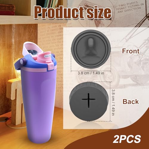 2pcs Silicone Water Bottle Stopper Replacement for 30oz 40oz Tumblers - Gray