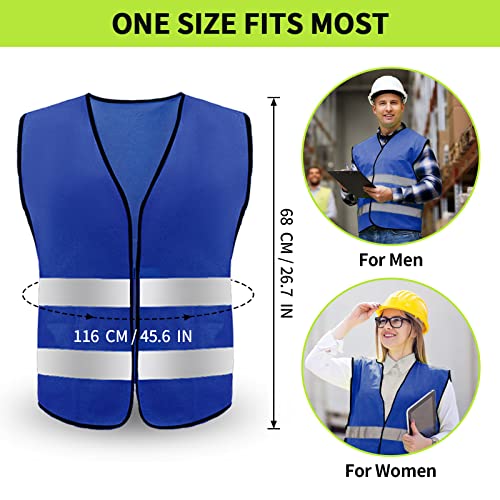 Safety Vest, Reflective High Visibility Construction Vest for Men, Work, Cycling, Runner, Surveyor, Volunteer, Road