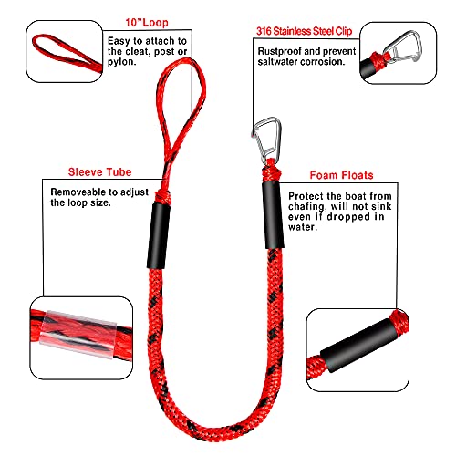 Bungee Dock Line Boat Accessories - Pontoon, Jet Ski, Kayak with 316