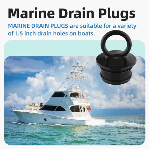 PVC Push-in Boat Drain Plug - Livewell Plug for 1-1/2" Thru-Hull Drain - 1 Pack