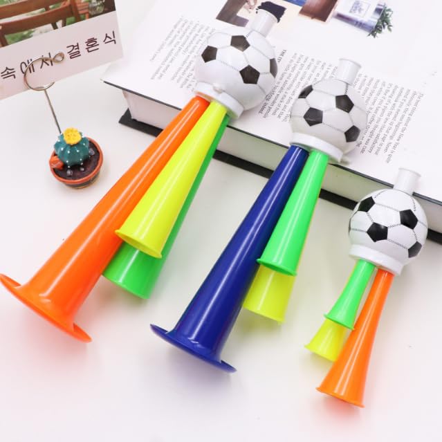 3-Piece Multicolor Vuvuzela Horn Set - Loud Cheering Toys for Soccer