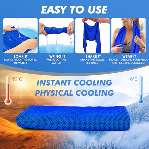 CSITE 3 Pack Cooling Towels (47"x12") for Neck and Face, Ice Towel