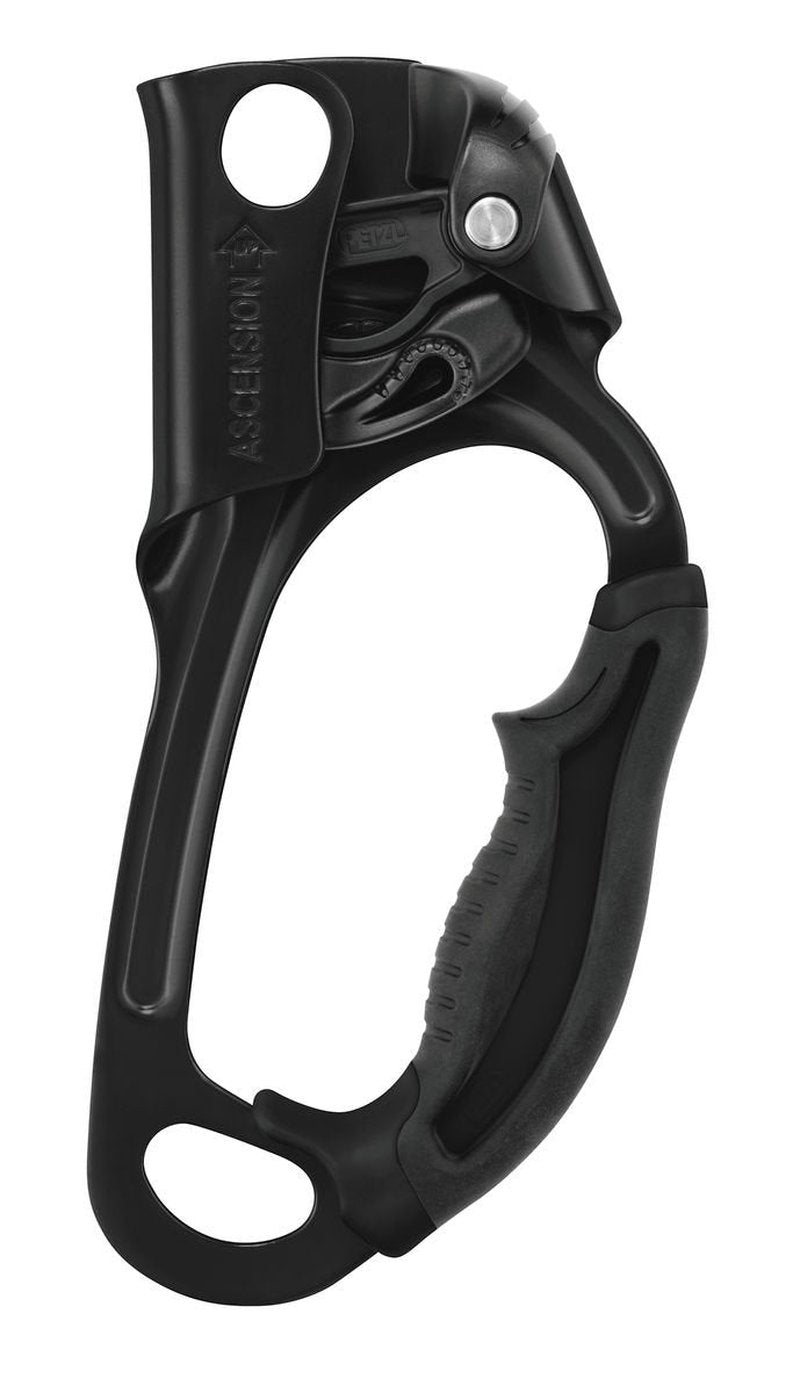 PETZL Ascension Ergonomic Handled Ascender for Rope Ascents - Right Hand (Tactical All-Black)