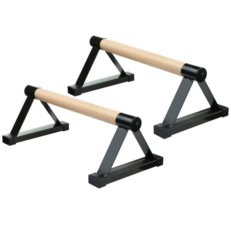 Push Up Bar, 1 Pair Wooden Push-Ups Bars Press-Up Support Stand Gym Exercise Equipment with Non-Slip Sturdy Structure Pushup Double Rod for Calisthenics, Fitness and Handstand for Women Men (Black)