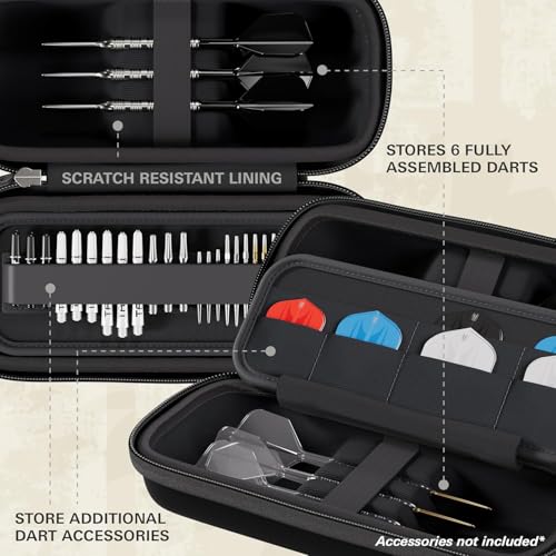 Target Darts BOA Grey Dart Storage Case for 6 Fully Assembled Darts and Accessories
