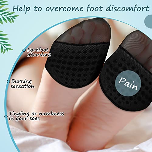 Toe Topper Socks for Women - 10 Pairs with Padding - Black