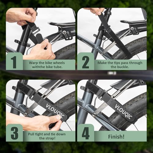 4-Pack Adjustable Bike Rack Straps - 24-Inch Durable Nylon Wheel Tie Downs