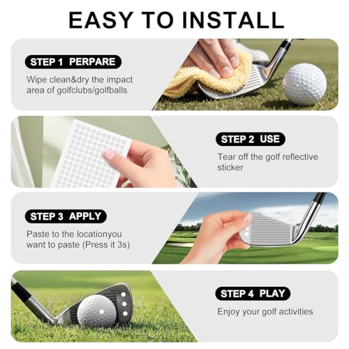 150 Reflective Dot Stickers for Golf Balls & Clubs - White