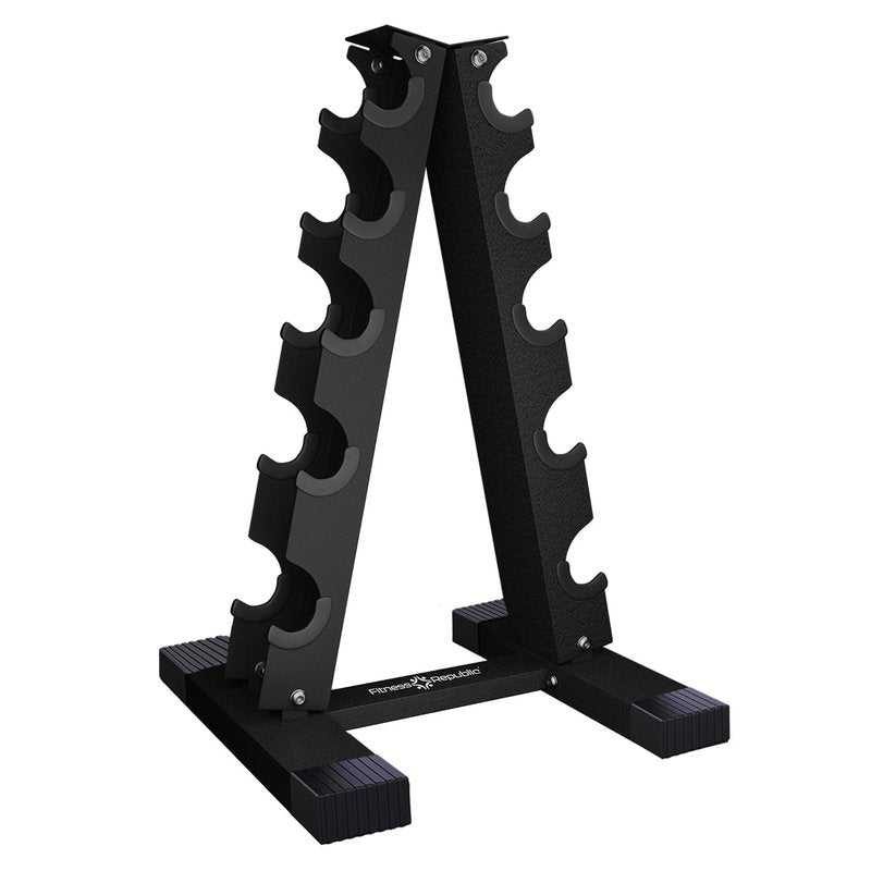 Fitness Republic 5 Tier 200 LB Capacity Dumbbells Weight Storage Rack - 2.0 MM Thick Steel Weight Organizer - Ideal Choice for Home Gym - Easy to Assemble and Store