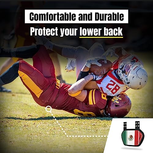 Youth Mexican Flag Football Backplate for Shoulder Pads - Lower Back Coverage