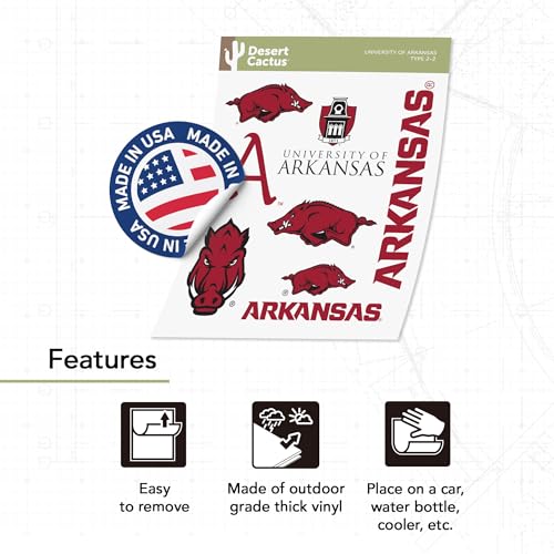 Arkansas Razorbacks Vinyl Sticker Decal for Laptops & Water Bottles