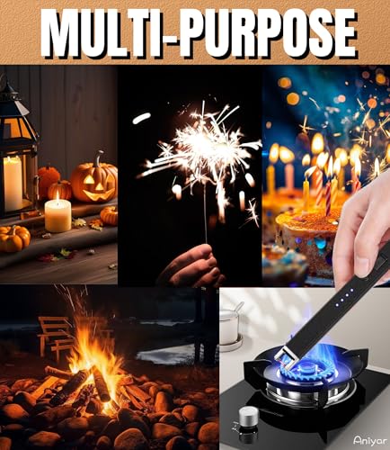 Rechargeable Electric Candle Lighter 3-Pack - Black, Rose Gold, Silver