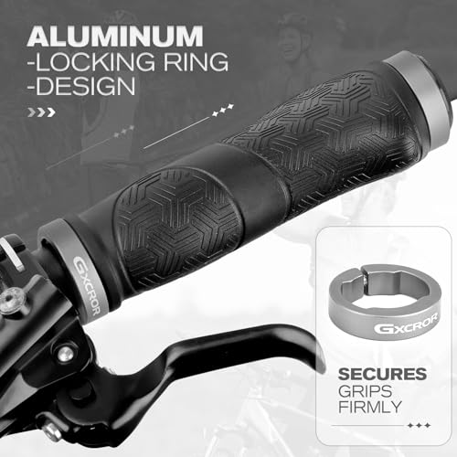 Premium Ergonomic Non-Slip Bike Grips - Black Gray 130mm