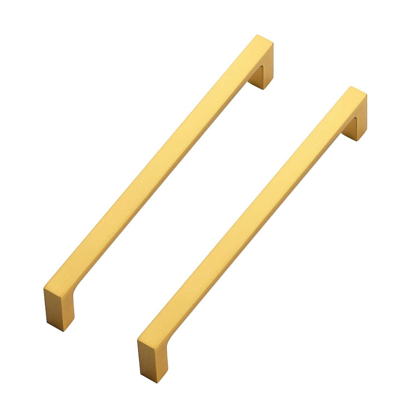 Ravinte 5 Pack Solid 6-1/4 Inch Square Cabinet Handles - Brushed Brass Drawer Pulls - Kitchen Hardware
