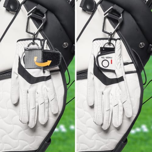 Golf Glove Holder with 360° Metal Clip - Black 2 Pack