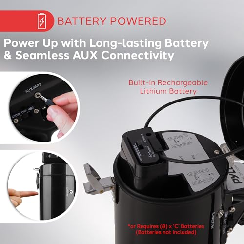 Rechargeable 50W Portable PA Megaphone Speaker with Mic, 1600 Yards Range & Siren