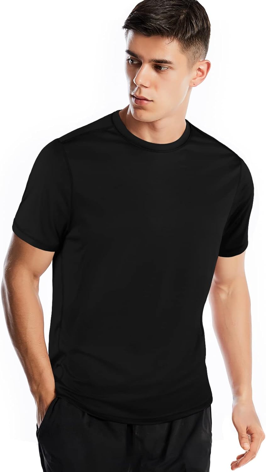 Zengjo Athletic Shirts for Men - Quick-Dry Short Sleeve Workout Tee | Moisture-Wicking Gym Wear