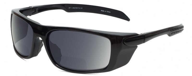 Calabria 207BF Sports Bi-Focal Safety Glasses +2.50 Black Grey Mens BiFocal Reading Sunglasses Durable UV Protection Outdoor