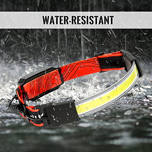 Adelante Rechargeable LED Headlamp 4 Pack - 1000LM, 230° Wide Beam, Orange