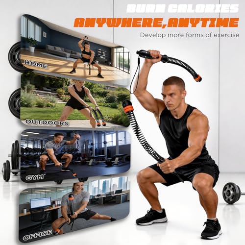 Adjustable Cordless Ropeless Battle Rope - Black - Non-Slip Handle