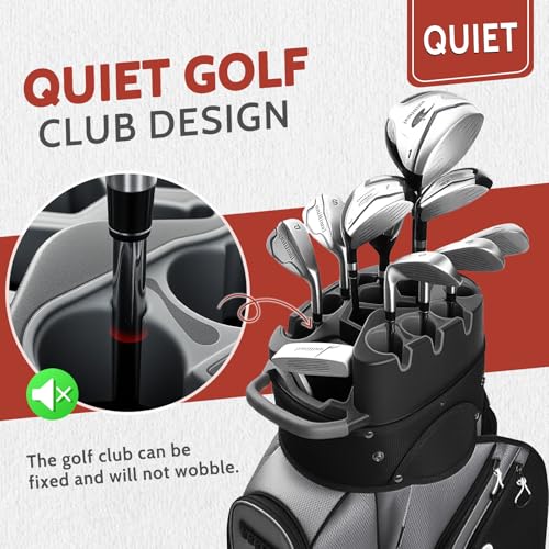 Golf Cart Bag Pro with Full-Length Dividers - Gray