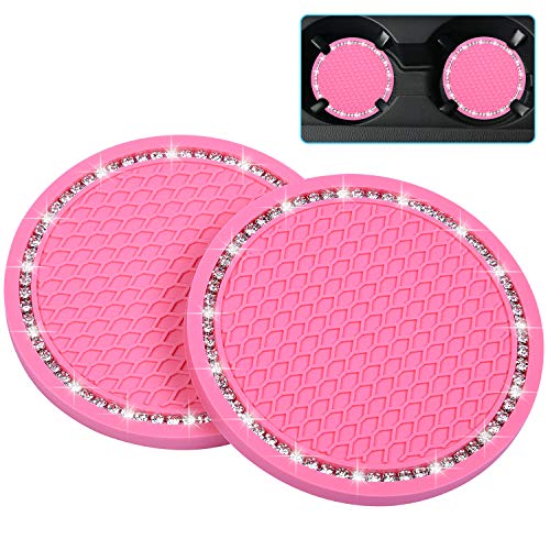 Car Coasters - Bling Pink 2.75" Diameter Cup Holder Set