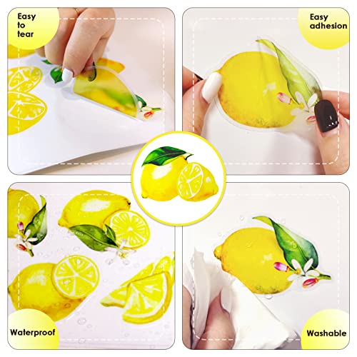 Lemon Wall Decals Fruit Wall Stickers Peel and Stick Wall Decor for Living Room Bedroom Fruit Print Wall Art for Kitchen Office (44 Pieces£©