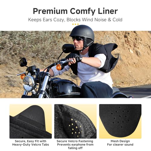 Moman HEB Motorcycle Helmet Speaker Pouch Ear Pads Wind Noise Blocker