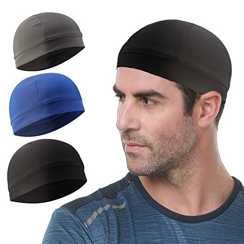3 Pack Cooling Skull Cap Helmet Liner - Medium / Black, Royal Blue, Grey