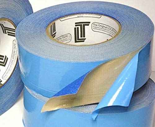 Great White Double Face Carpet LocationTape, Carpet, Painters Clean drape, flooring, Sheeting Tape, Hi-Tack, Low tack, Entertainment Floor, Blue painters tape,2" x 25yd, Made in USA