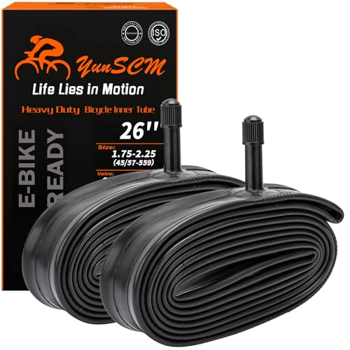 Heavy Duty 26" Bicycle Tubes - 2 Pack, AV Schrader Valve