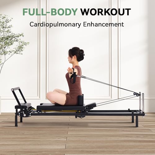 Foldable Pilates Reformer Machine with Dual Resistance System