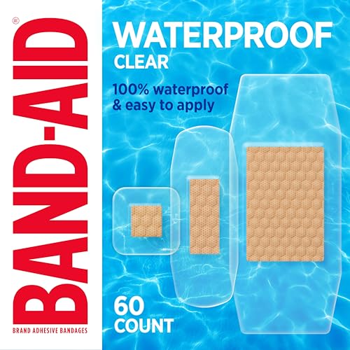 Clear Waterproof Adhesive Bandages, 60 Count - Sterile Wound Care