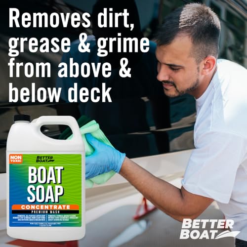 Better Boat Premium Grade 128oz Marine Concentrate Boat Soap Wash & Wax