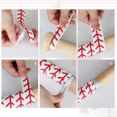 Baseball Bat Grip Wraps - 2 Pack, White with Stitching