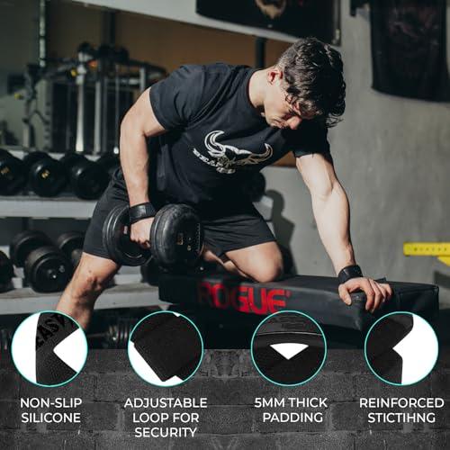 Lifting Wrist Straps with Neoprene Padding - Black Gel