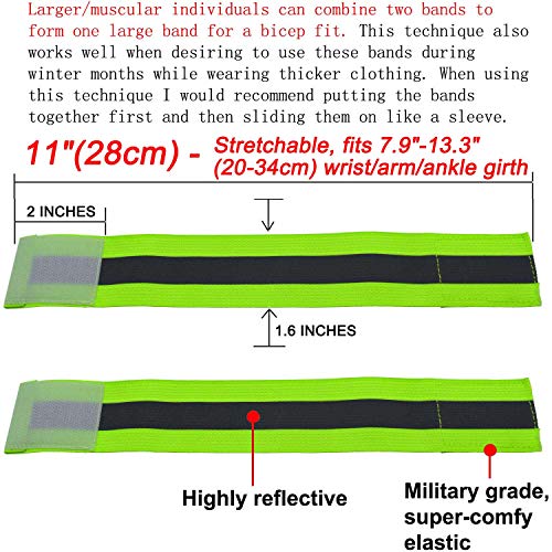 Reflective Safety Bands for Running & Cycling - 1 Pair / 2 Bands