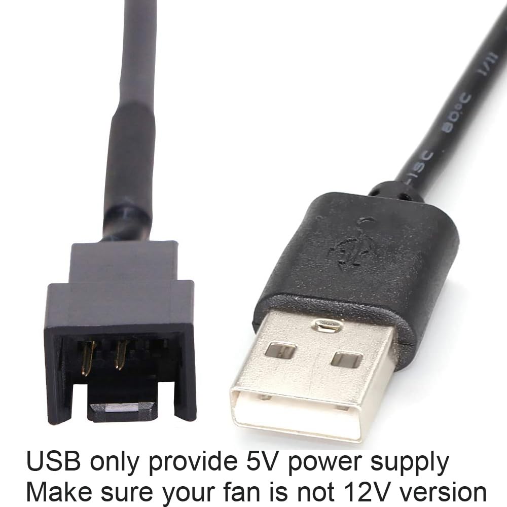 Gebildet 3pcs USB to 3pin/4pin PWM 5V USB Sleeve Fan Power Adapter Cable with USB Fan Governor Speed Control Knob ON/Off Switch