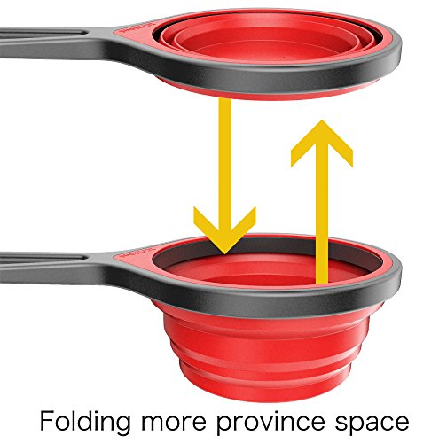 Collapsible Measuring Cups and Spoons Set - 8 Pieces, Multicolor