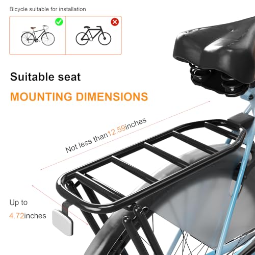 Rear Child Bike Seat - Black, Adjustable Design for Kids 2-8