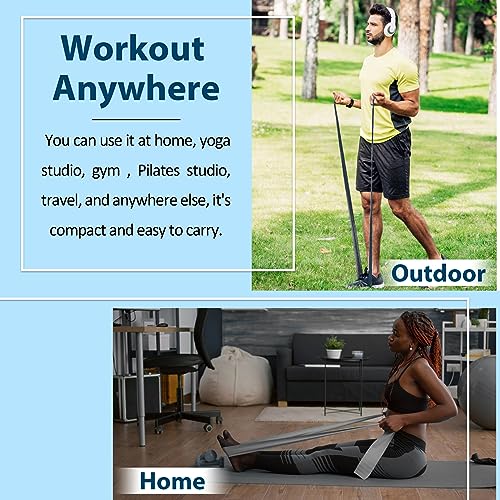 Hshbxd Gradient Gray 5-Pc Resistance Bands Set for Physical Therapy, Yoga & Pilates 10-115 lbs