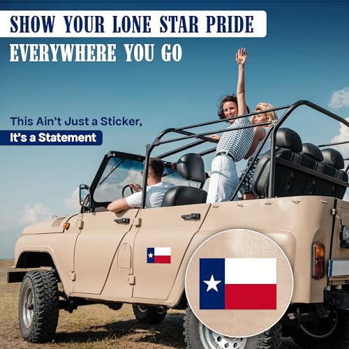 Texas Flag Sticker Set - 8 Durable Weatherproof Decals