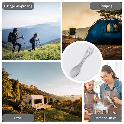 LegendPeak Titanium Spork 5-in-1 Camping Utensil Set B - Share Pack, Ultralight & Durable