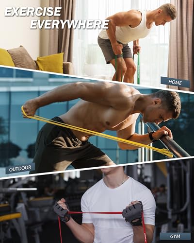 5-Level Resistance Bands Set - Colorful Elastic Exercise Bands