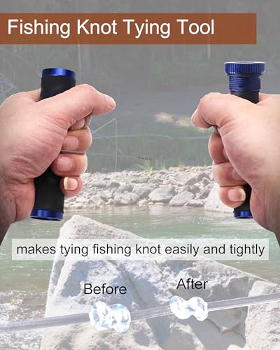 Wxvhji Blue Fishing Knot Puller Tool - Line Tying & Knot Assist Device