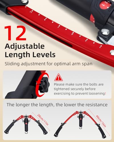 Abahub Twister Arm Exerciser with Hydraulic Resistance, Red with Wheels, Max 440 lbs