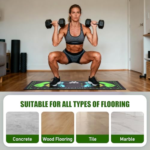 Pro-Grade Non-Slip Squat Mat with Foot Position - Black